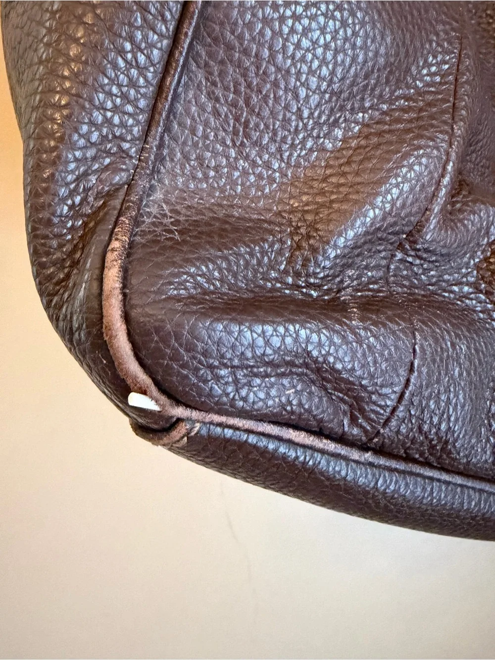FOSSIL Mens Brown Pebbled Leather Messenger Crossbody Bag Laptop Distressed